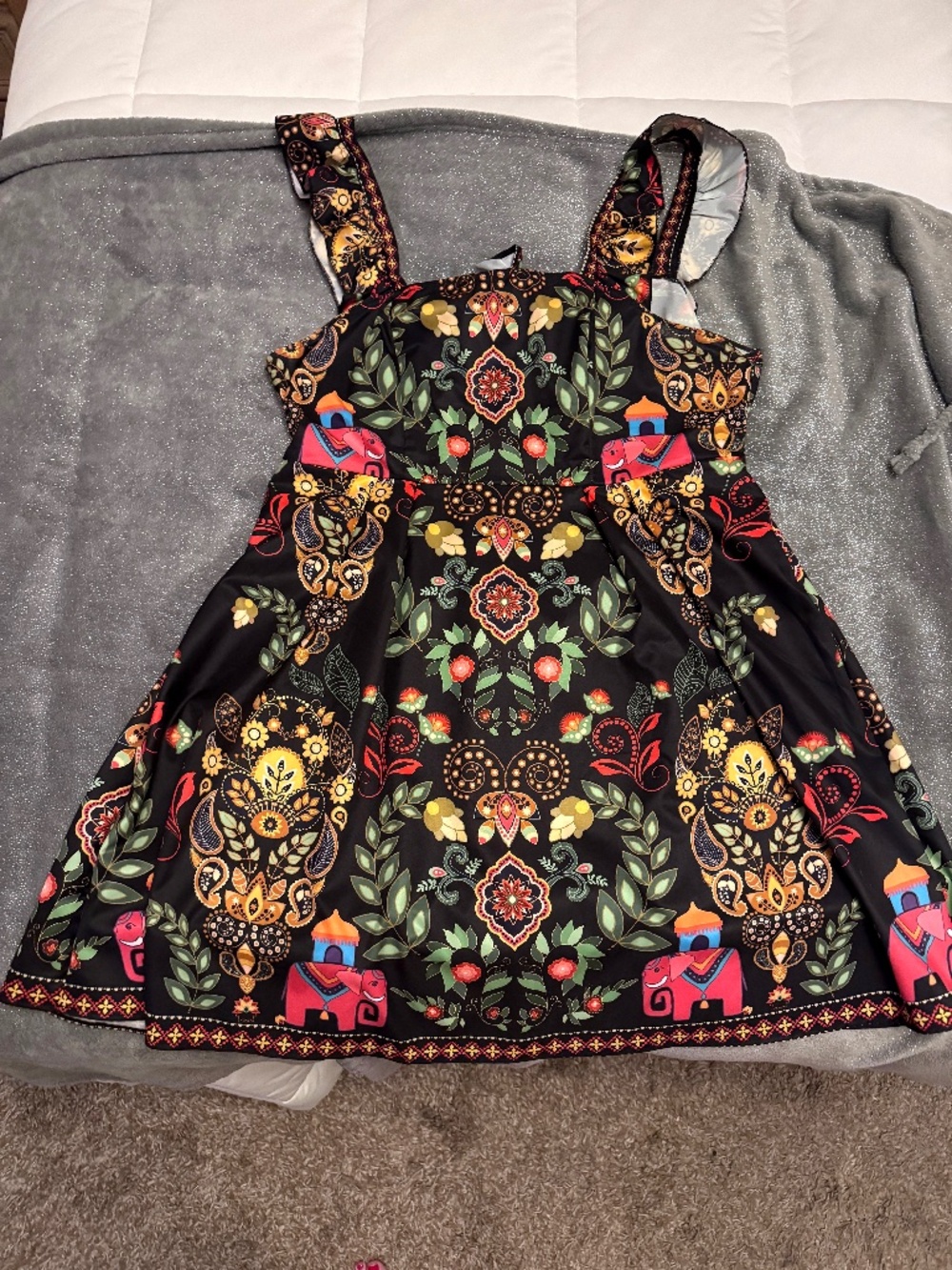 Boho A-Line Tie-Back Ruffle Sleeved Dress, Size 2X - Picture 5 of 8